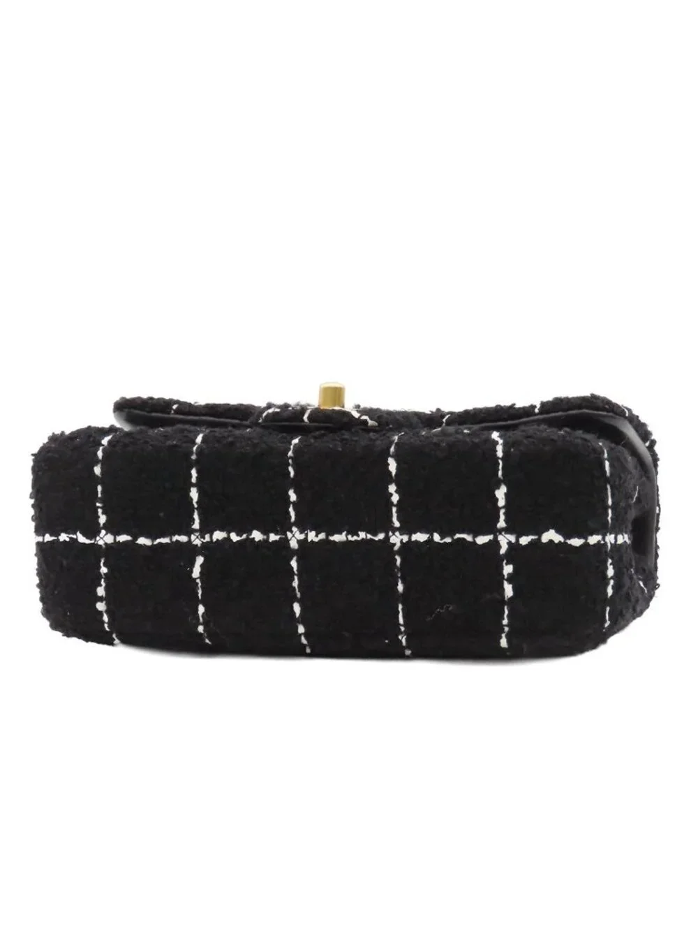 Chanel Chain Shoulder Bag Quilted 20 Coco Ball Black Gold Tweed Leather